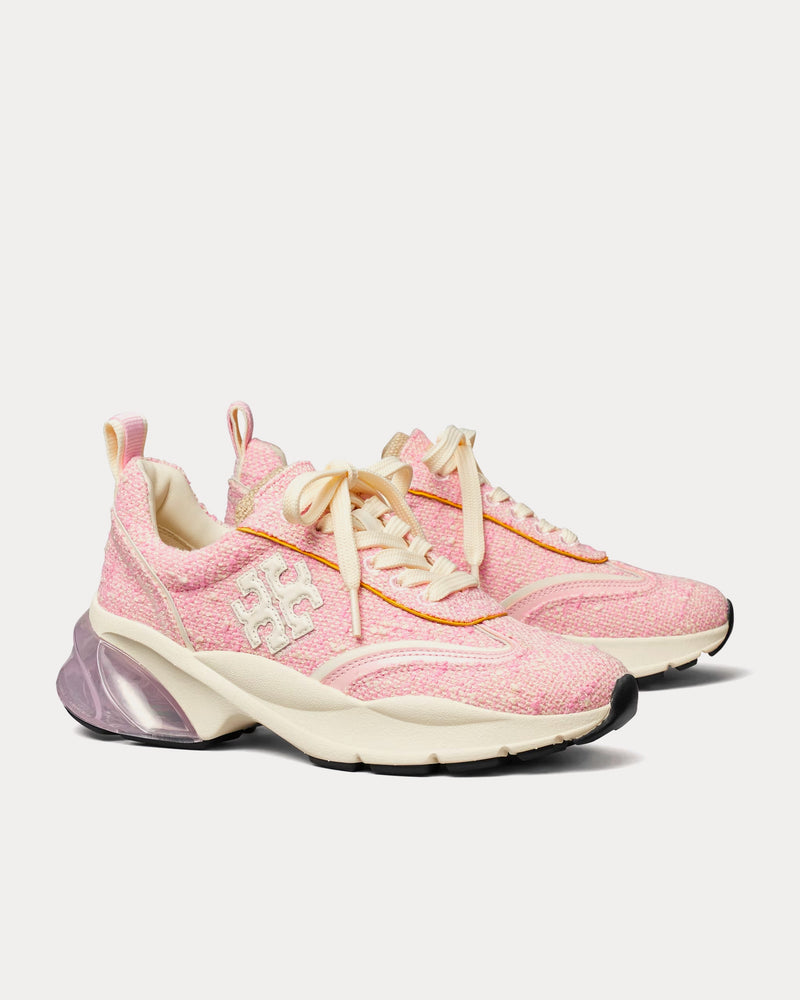 Tory Burch Women's Good Luck Tweed Pink Low Top Sneakers