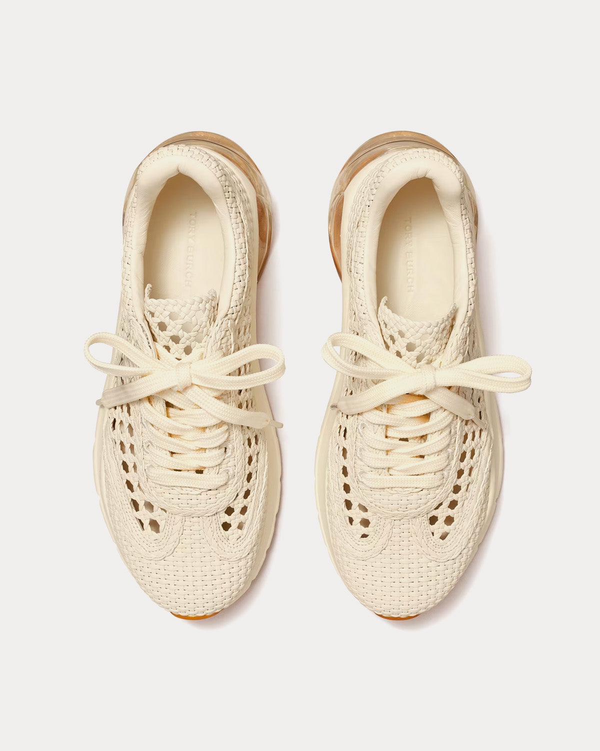 Tory Burch - Good Luck Woven Natural Low Top Sneakers