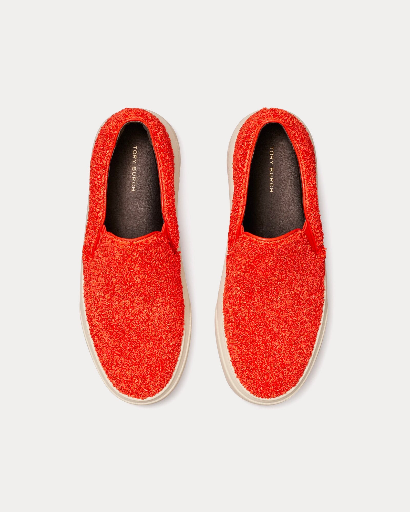 Tory Burch - Ladybug Raffia & Leather Piper Red Slip On Sneakers