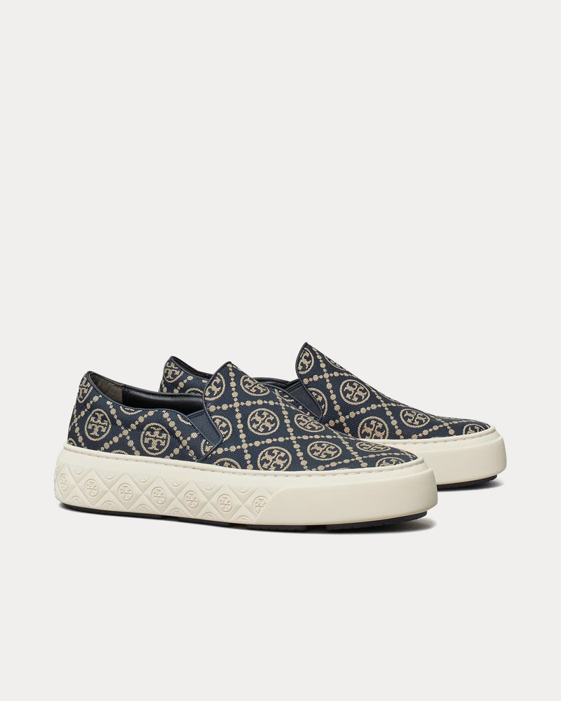 Tory Burch Ladybug T Monogram Inverse Navy Slip On Sneakers - 3