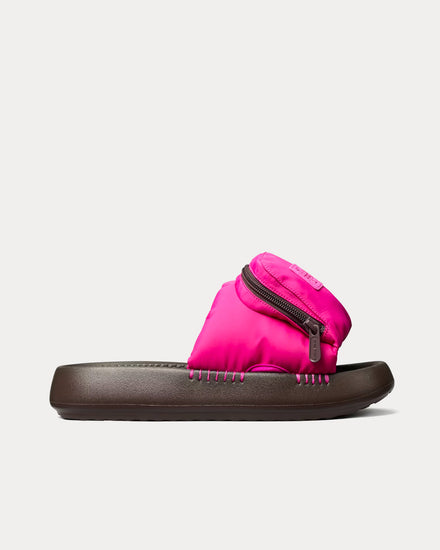 Tory Burch Pocket Sport Slide Magenta / Future Brown / Coco Slip Ons - 1