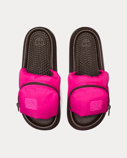 Tory Burch Pocket Sport Slide Magenta / Future Brown / Coco Slip Ons - 2