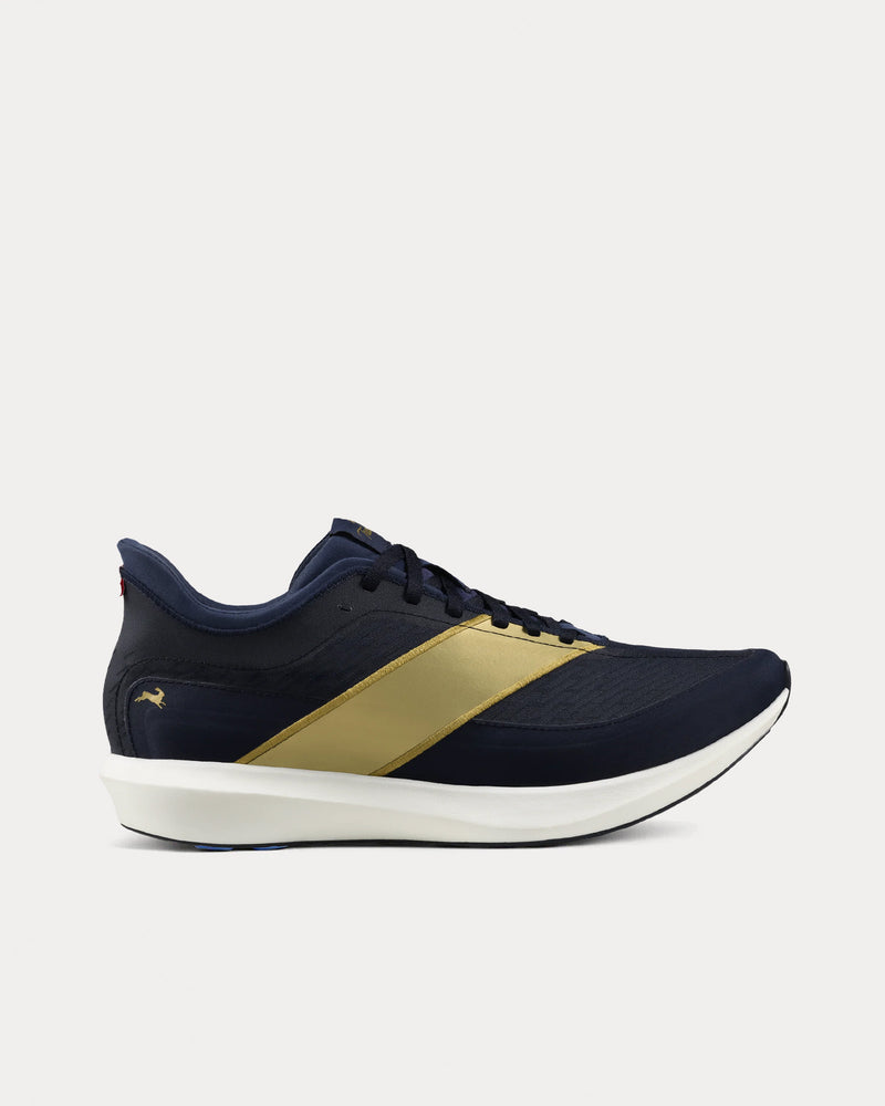 Tracksmith Eliot Racer Navy / Gold Running Shoes - 1