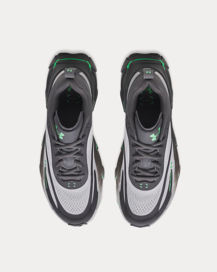 Under Armour UA Halo Racer Mod Gray / Castlerock / Vapor Green Running Shoes - 2