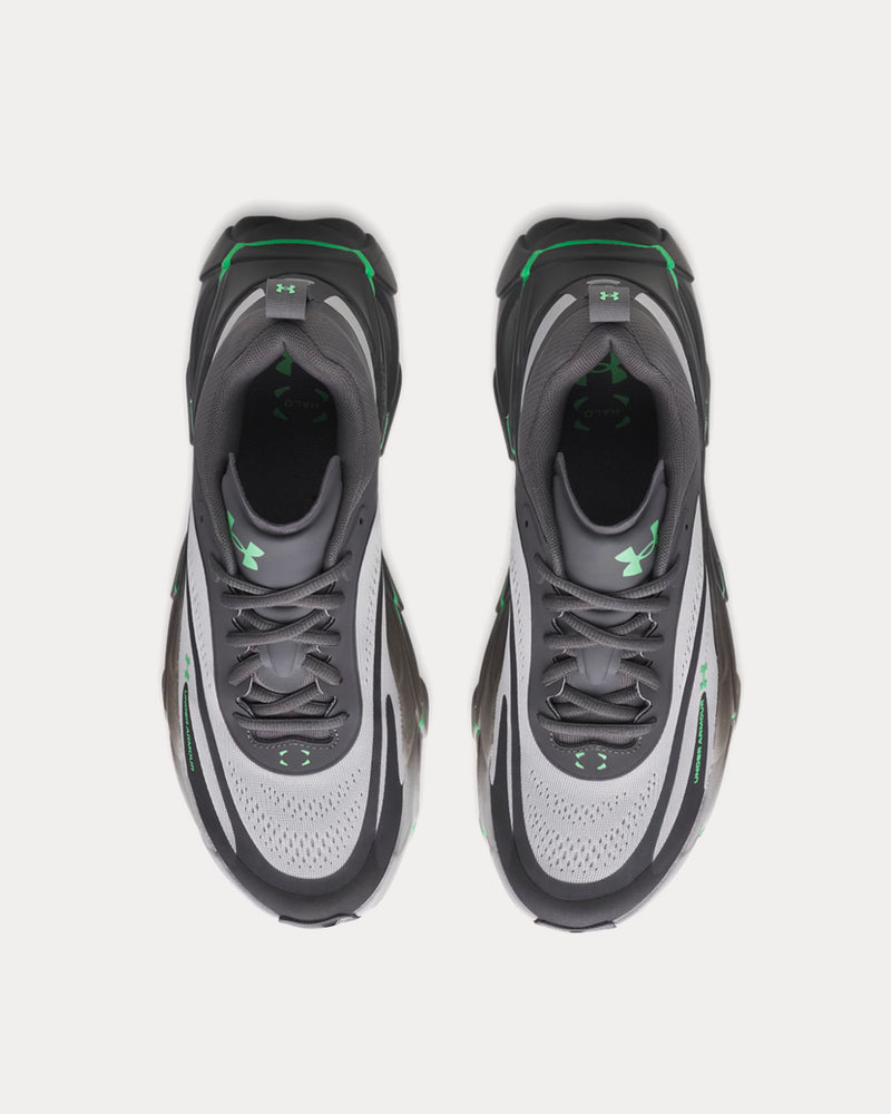 Under Armour UA Halo Racer Mod Gray / Castlerock / Vapor Green Running Shoes - 2