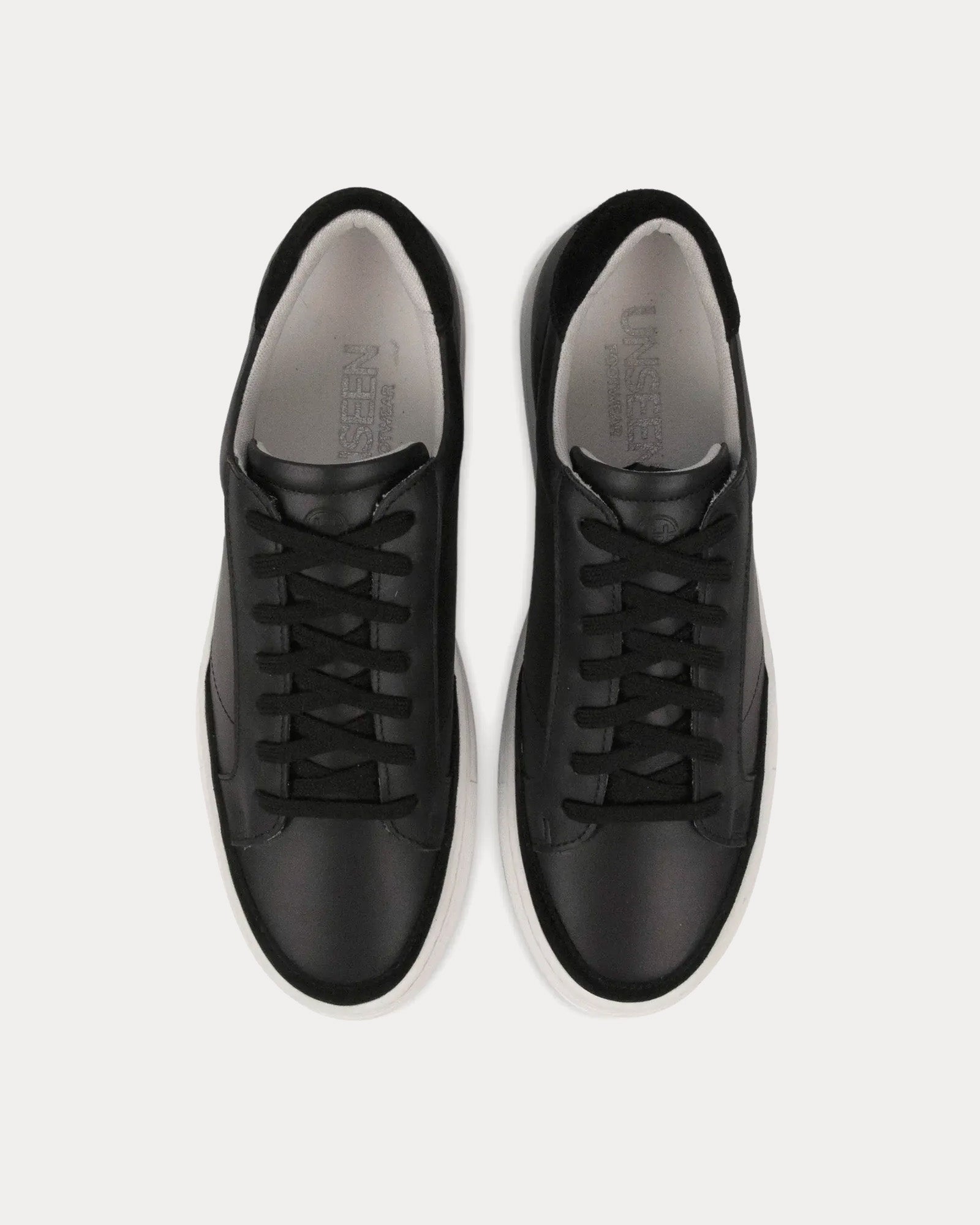 Unseen Footwear - Helier Leather & Suede Black / White Low Top Sneakers
