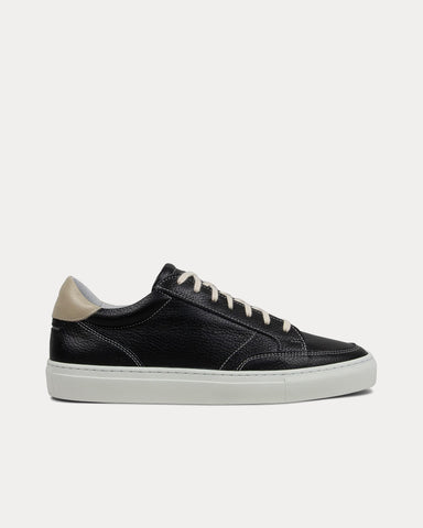 Unseen Footwear Helier Tumbled Leather Black / Cream Low Top Sneakers