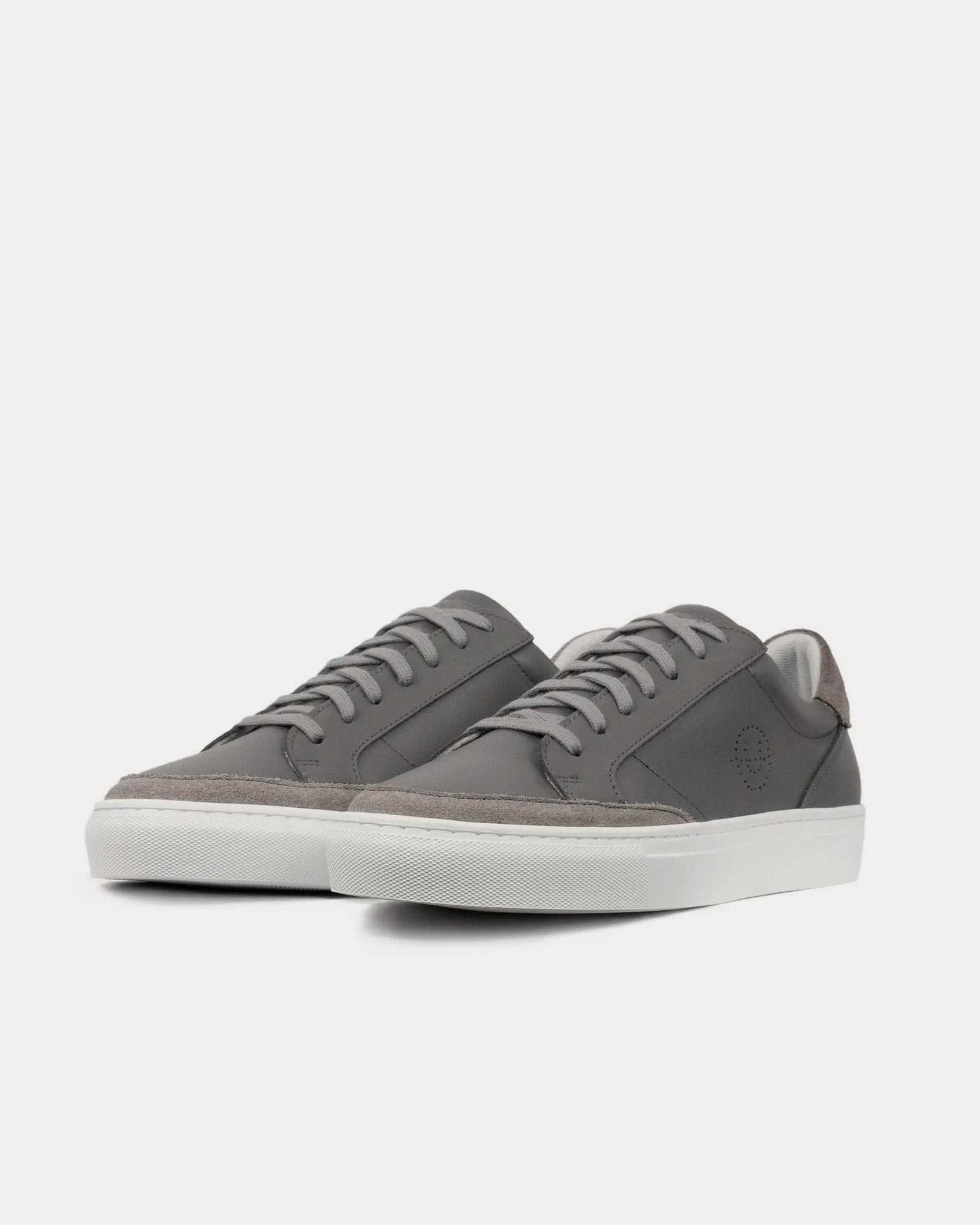 Unseen Footwear - Helier Leather & Suede Grey / White Low Top Sneakers
