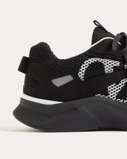 Valentino Demivee Mesh Fabric with Suede Inserts Black / Grey Low Top Sneakers - 5