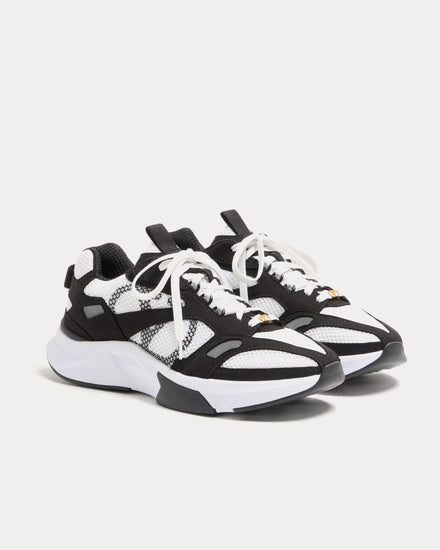 Valentino Demivee Mesh Fabric with Suede Inserts Black / White Low Top Sneakers - 3