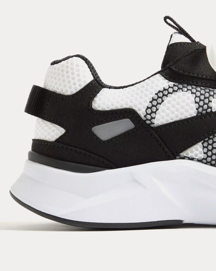 Valentino Demivee Mesh Fabric with Suede Inserts Black / White Low Top Sneakers - 5