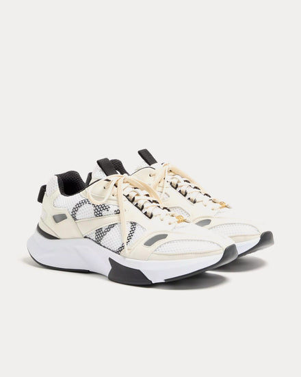 Valentino Demivee Mesh Fabric with Suede Inserts White / Grey Low Top Sneakers - 3
