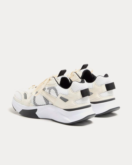 Valentino Demivee Mesh Fabric with Suede Inserts White / Grey Low Top Sneakers - 4