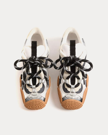 Valentino Amphibia Rubberised Calfskin & Laminated Nappa Black Low Top Sneakers - 2