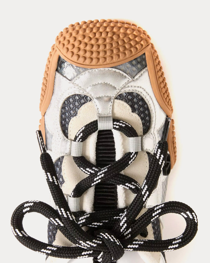 Valentino Amphibia Rubberised Calfskin & Laminated Nappa Black Low Top Sneakers - 5