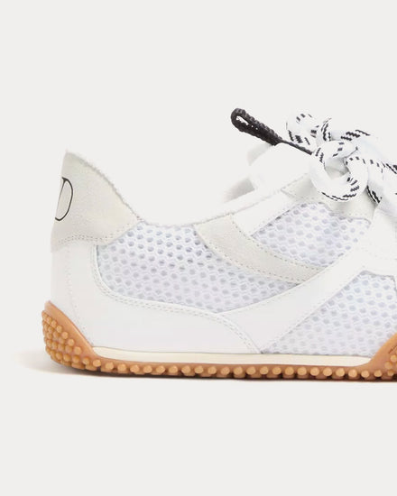 Valentino Amphibia Rubberised Calfskin & Calfskin White Low Top Sneakers - 2