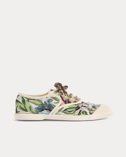Valentino Bay By Bay Voyage Imaginaire Denim Fabric Multi / Ivory Low Top Sneakers - 1