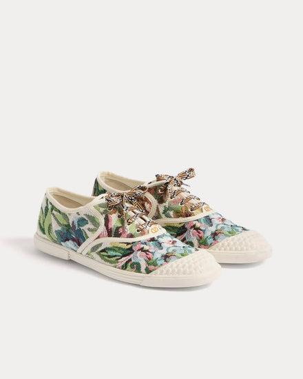 Valentino Bay By Bay Voyage Imaginaire Denim Fabric Multi / Ivory Low Top Sneakers - 3