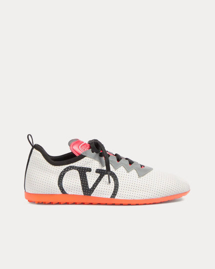 Valentino Chromathon Perforated Nappa White / Grey / Black Low Top Sneakers - 1