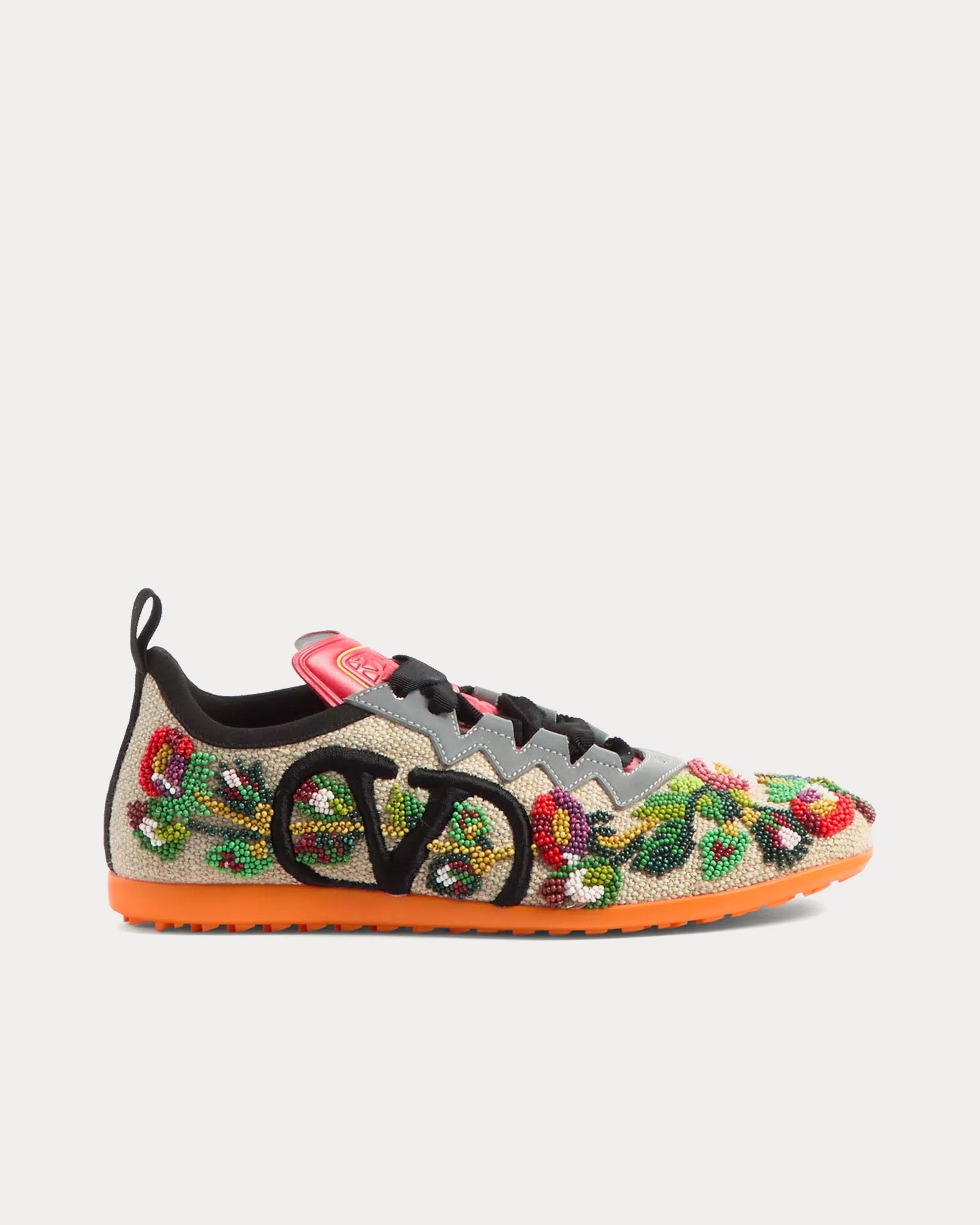 Valentino Women's Chromathon Canvas with Floral Embroidery Multi