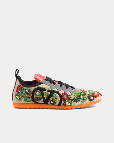Valentino Chromathon Canvas with Floral Embroidery Multi Low Top Sneakers