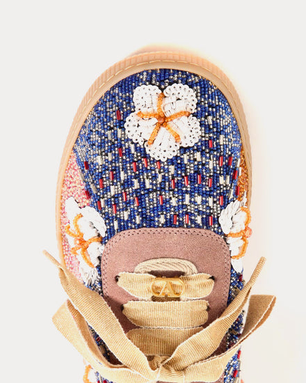 Valentino Cosmatesque Trainer With Sequins And Floral Embroidery Multi Low Top Sneakers - 5