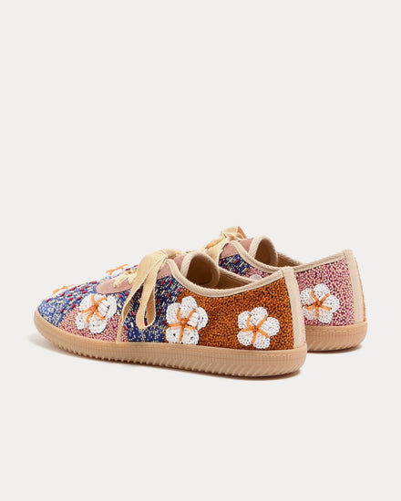 Valentino Cosmatesque Trainer With Sequins And Floral Embroidery Multi Low Top Sneakers - 4