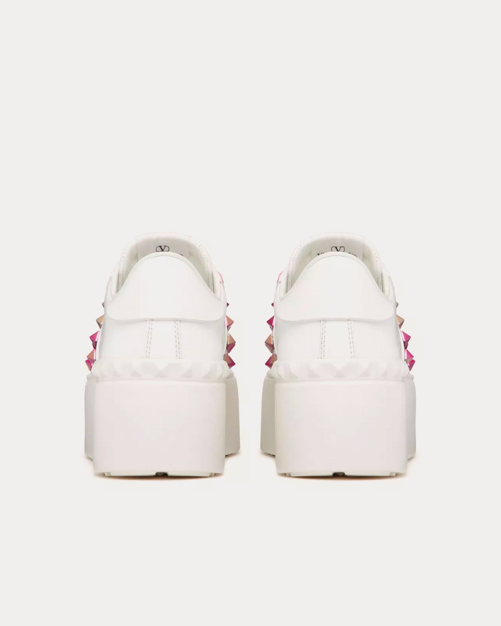 Valentino - Rockstud Untitled Flatform with Studs White / Pink PP Low Top Sneakers