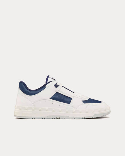 Valentino Freedots Calfskin White / Blue Low Top Sneakers - 1