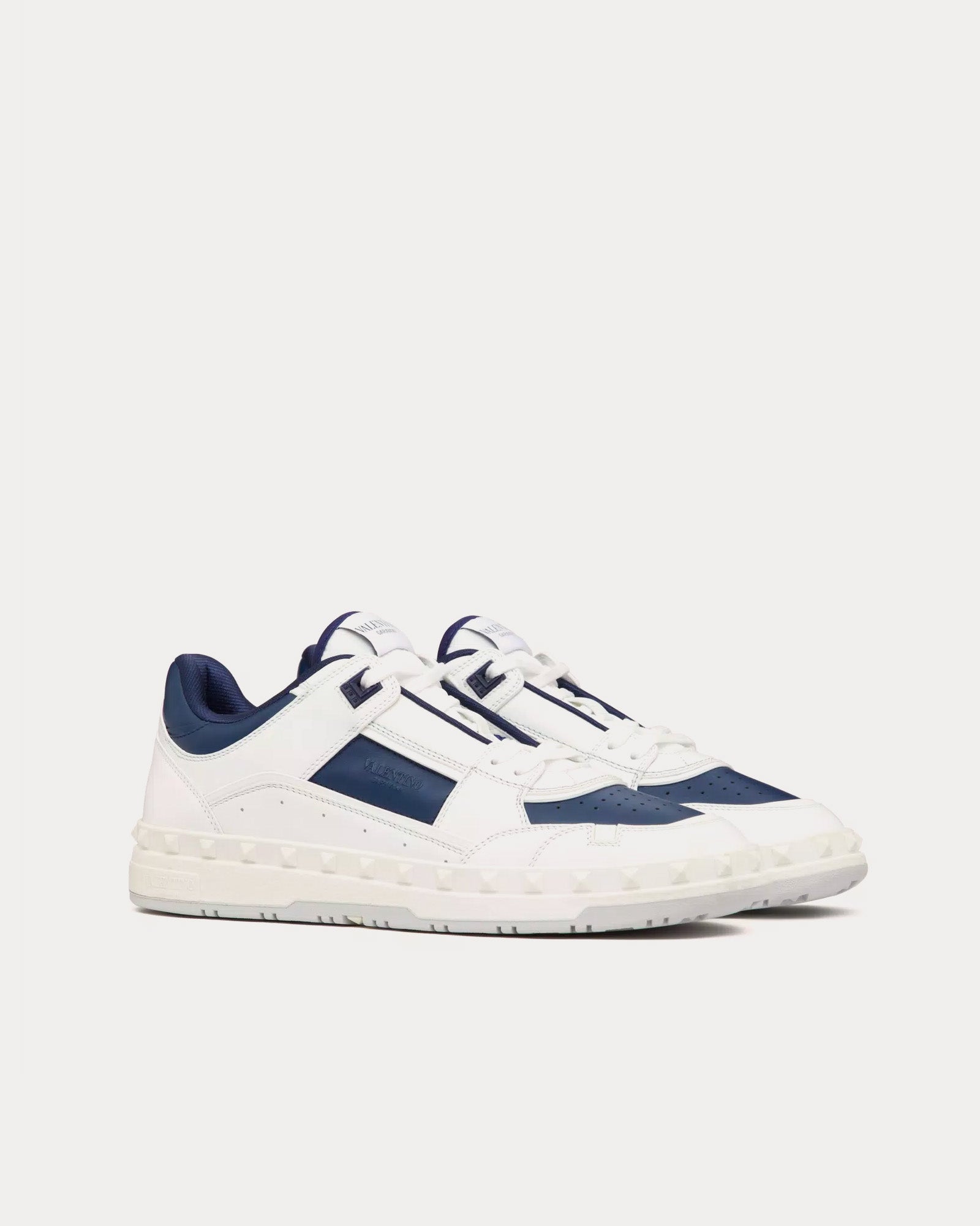 Valentino - Freedots Calfskin White / Blue Low Top Sneakers
