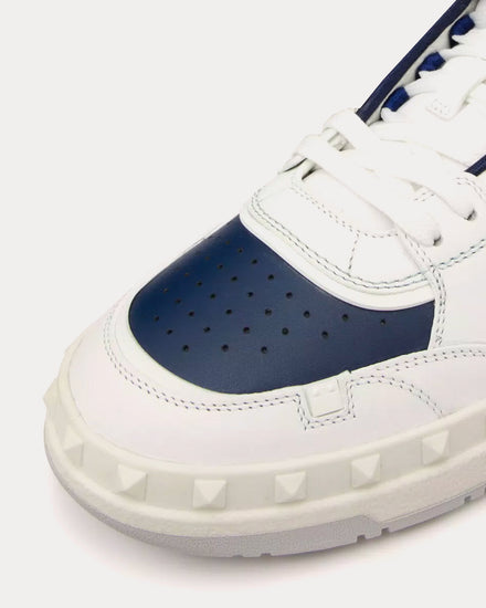 Valentino Freedots Calfskin White / Blue Low Top Sneakers - 5