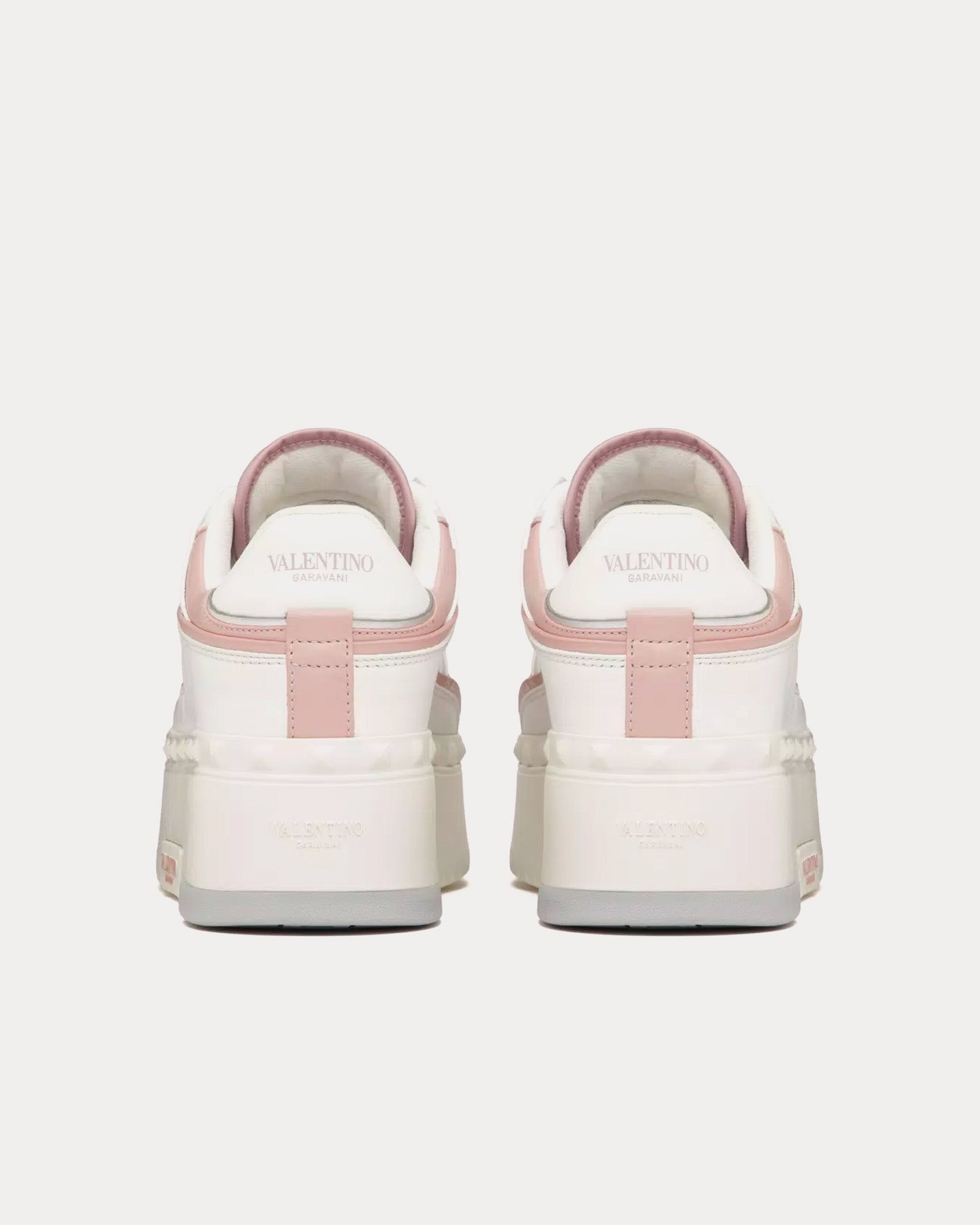 Valentino - Freedots XL Calfskin Leather White / Rose / Silver Low Top Sneakers