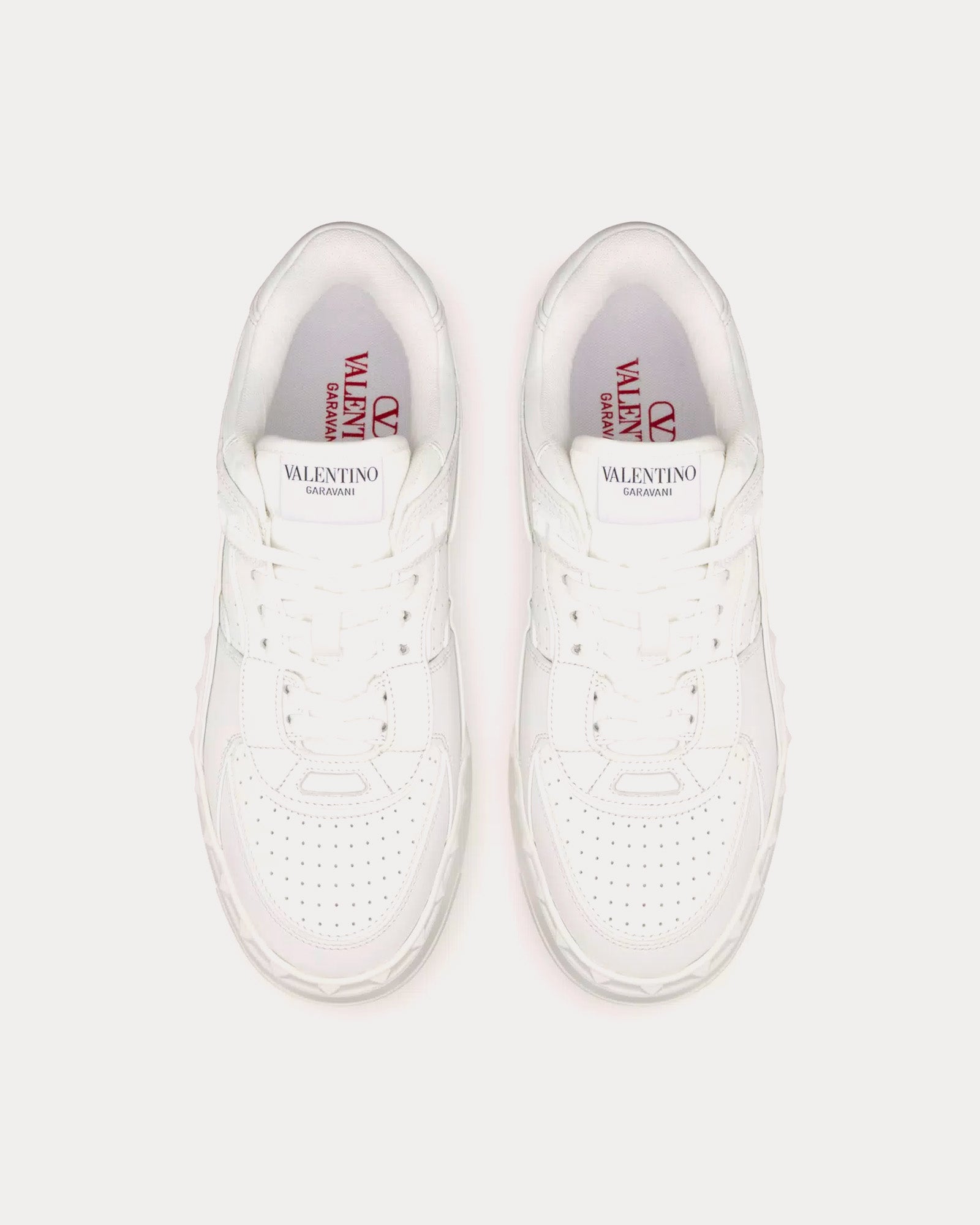 Valentino - Freedots XL Calfskin Leather White Low Top Sneakers