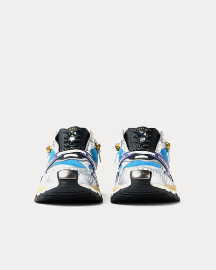 Versace Icaro Mesh & Leather Blue / Silver Low Top Sneakers - 3