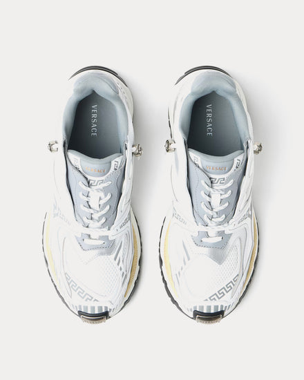 Versace Icaro Mesh & Leather White / Silver Low Top Sneakers - 2