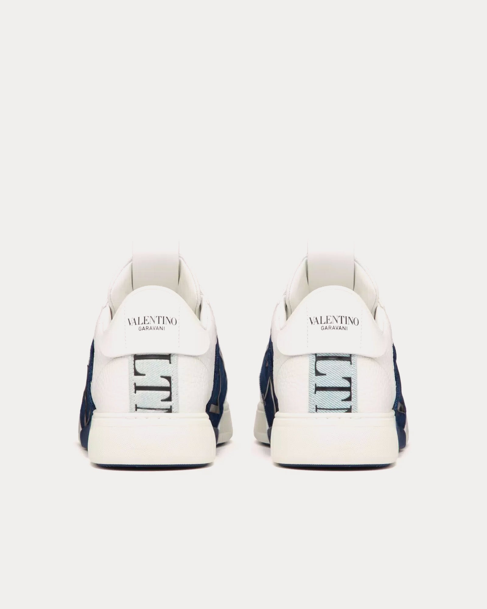 Valentino - VL7N Calfskin & Denim Band White / Denim Low Top Sneakers