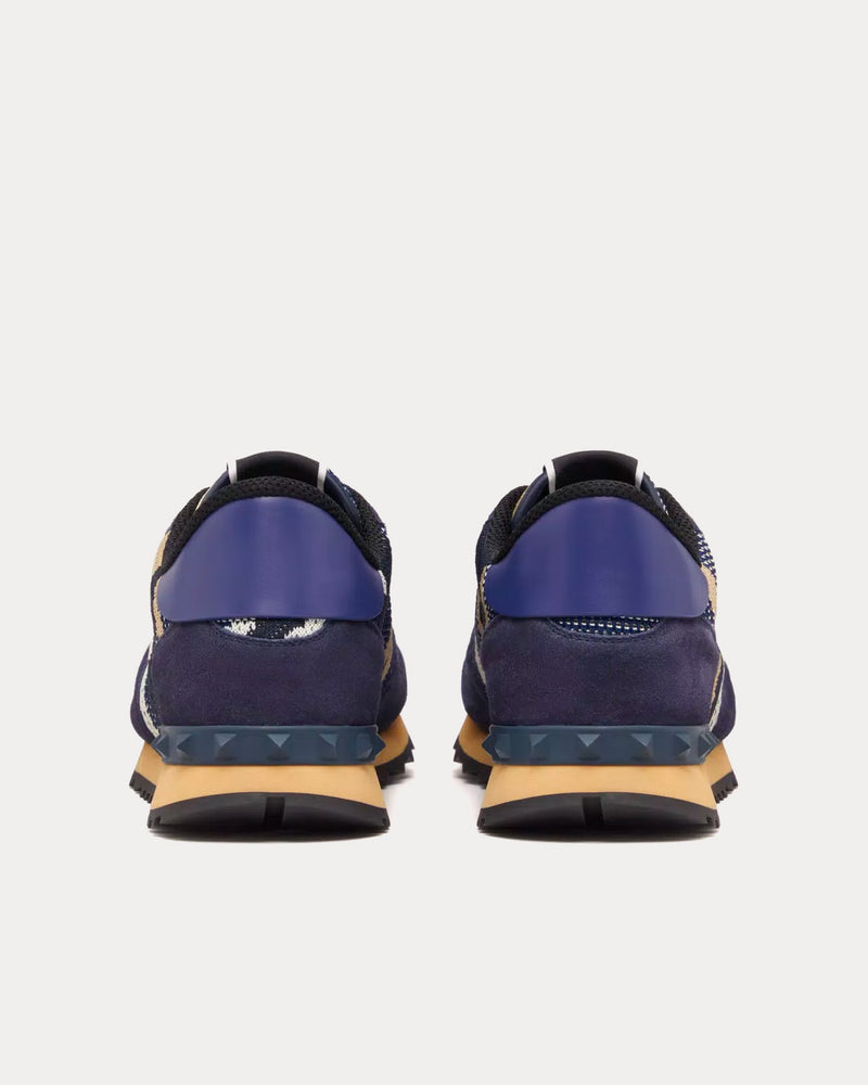 Valentino Rockrunner Camouflage Mesh Fabric Marine Low Top Sneakers - 4