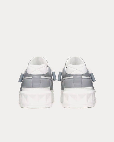Valentino One Stud XL Perforated Nappa Leather White / Nuage Low Top Sneakers - 3