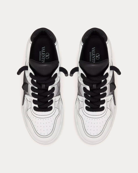 Valentino One Stud XL Nappa Leather White / Black Low Top Sneakers - 2