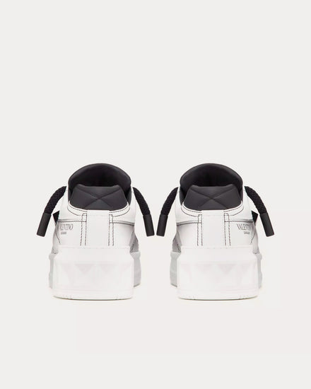 Valentino One Stud XL Nappa Leather White / Black Low Top Sneakers - 4