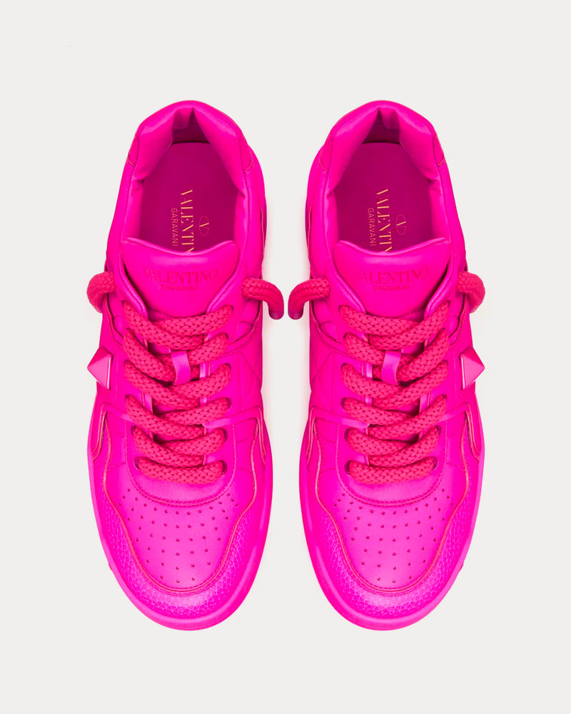 Valentino One Stud XL Nappa Leather Pink PP Low Top Sneakers - 2