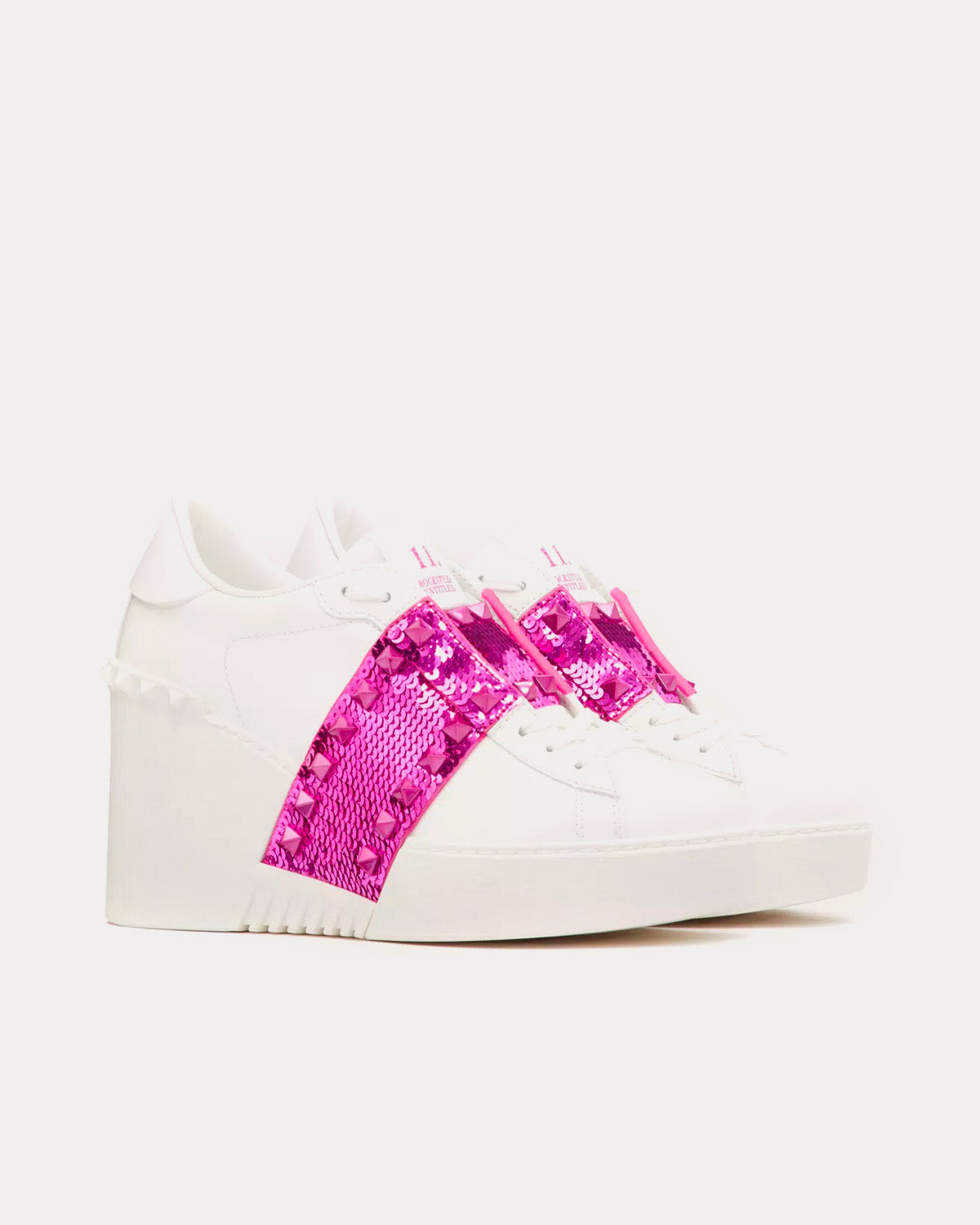 VALENTINO 26S WEDGE SHOES IN PALE GOLD CALFSKIN