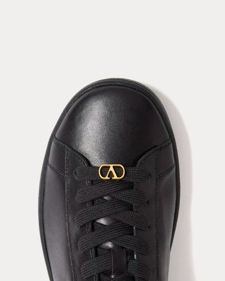 Valentino Royco Nappa Calfskin Black Low Top Sneakers - 5