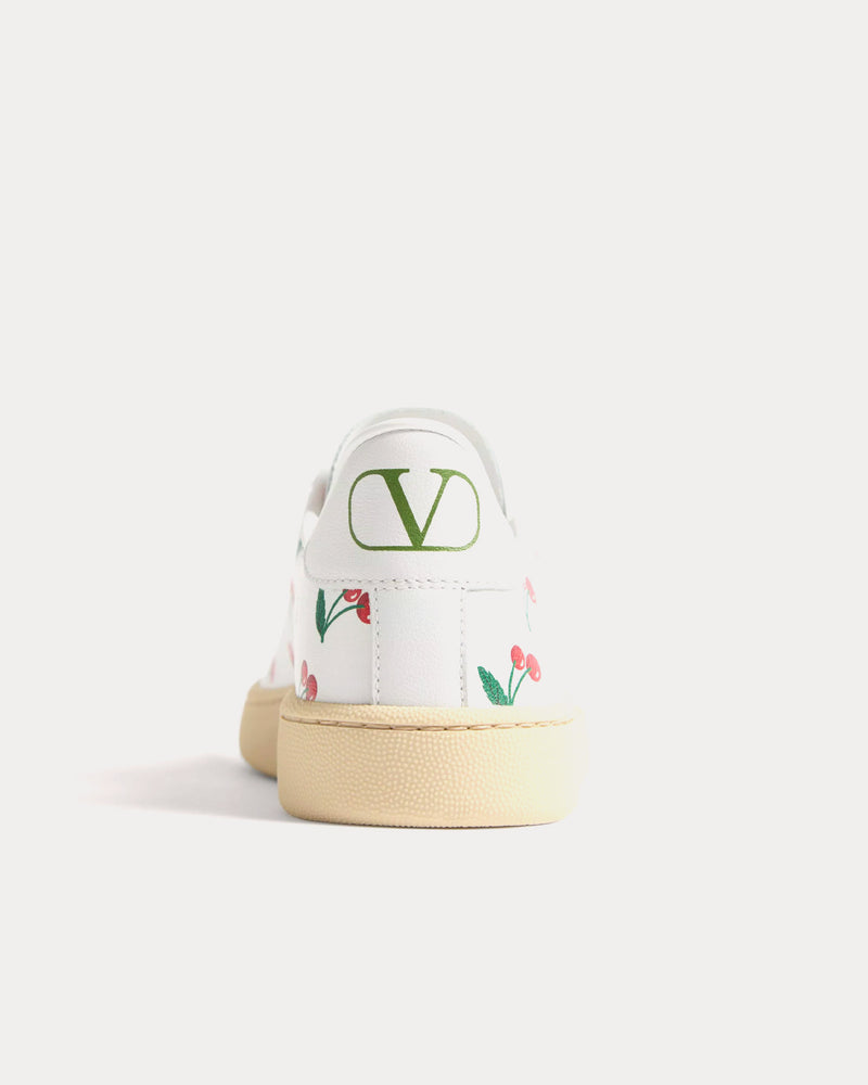 Valentino Royco with Cherryfic Pattern Nappa Calfskin White Low Top Sneakers - 4