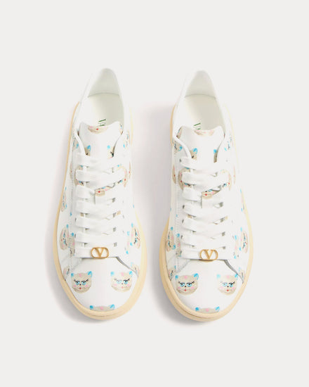 Valentino Royco with Le Chat De La Maison Nappa Calfskin White Low Top Sneakers - 2