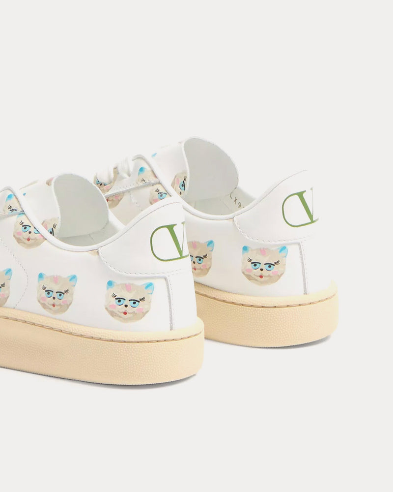 Valentino Royco with Le Chat De La Maison Nappa Calfskin White Low Top Sneakers - 5