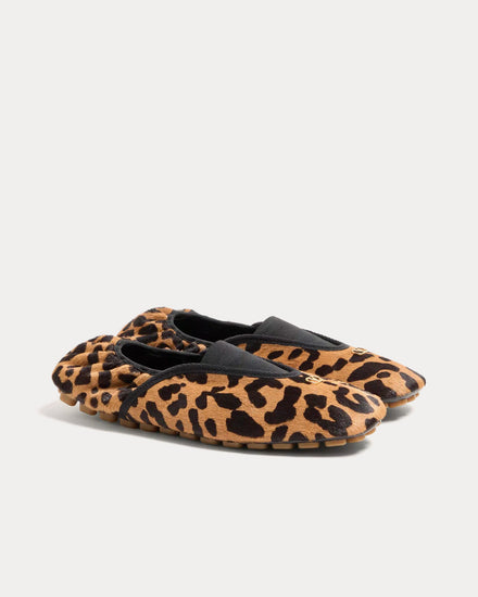 Valentino Rhytmika Haircalf with Fauve Eclat Print Animal Print Ballerina Slippers - 3
