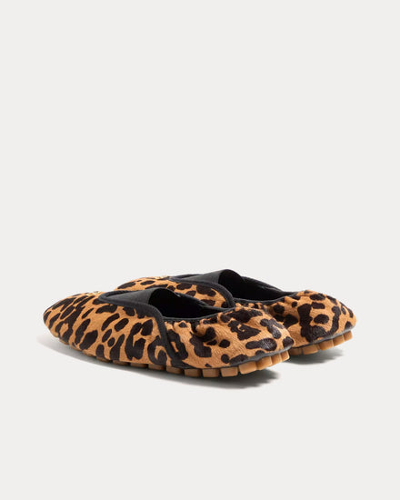 Valentino Rhytmika Haircalf with Fauve Eclat Print Animal Print Ballerina Slippers - 4