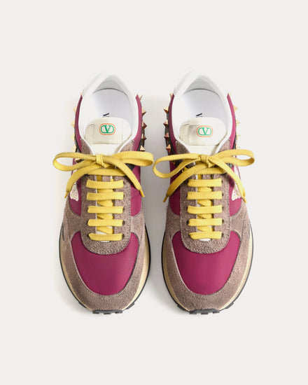 Valentino Stud Up Split Leather & Nylon with Butterfly Embroidery Insolent / Multi Low Top Sneakers - 2