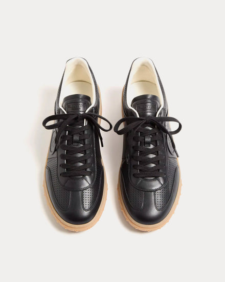 Valentino Upvillage Perforated Nappa Leather Black Low Top Sneakers - 2